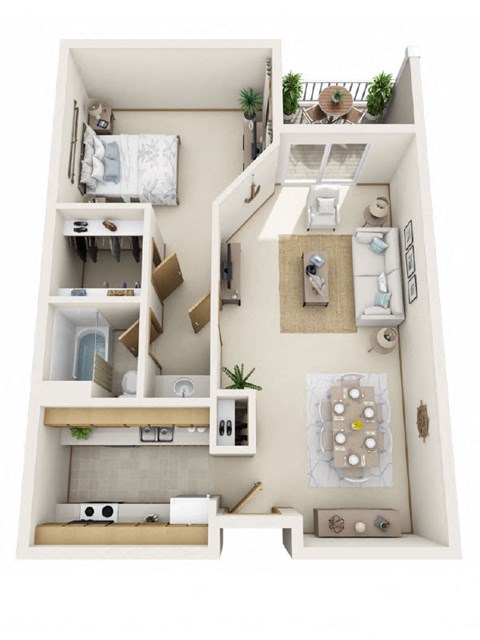 A2 Floor Plan at Rivers Edge Apartments, Wisconsin